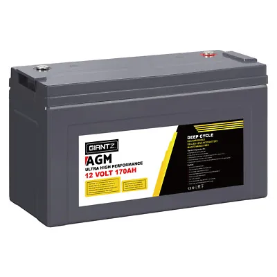 Giantz AGM Deep Cycle Battery 12V 170Ah Marine Sealed Power Portable Box Solar • $245.95