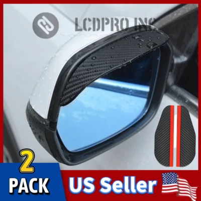 $6.44 • Buy 2-Pack Carbon Fiber Car Rear View Side Mirror Rain Board Eyebrow Guard Sun Visor