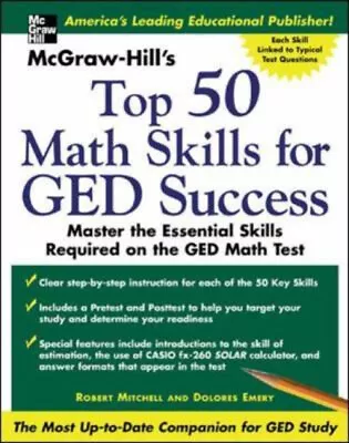 McGraw -Hill's Top 50 Math Skills For GED Success Paperback • $8.14