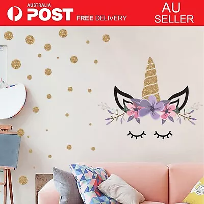 Unicorn Removeable Wall Sticker Nursery Decor Kids Room Living Room Wall Decal • $14.35