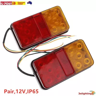 $12.29 • Buy 10 LEDs TRAILER TAIL LIGHT KIT PAIR PLUG 4 CORE WIRE CARAVAN BOAT UTE Waterproof