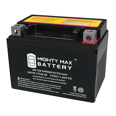 $19.99 • Buy Mighty Max YTX4L-BS SLA Battery For E-Ton Rascal 40, VIper Jr, 40E ATV