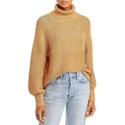$101.49 • Buy STAUD Womens Tan Ribbed Knit Pattern Turtleneck Sweater Top M BHFO 3660