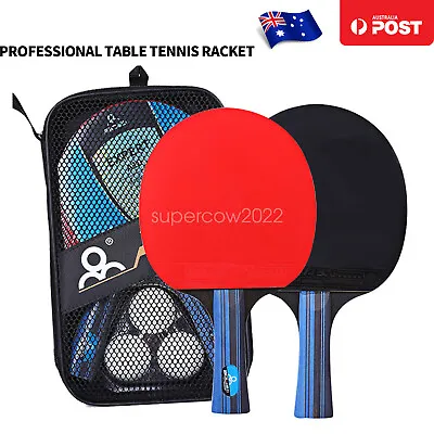 $18.09 • Buy Professional Table Tennis Kit 1 Pair Paddle Bat With 3 Balls Ping Pong Racket AU