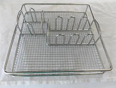 VINTAGE 1980's HEAVY CHROME KITCHEN/BUFFET TABLE FLATWARE HOLDER CADDY TRAY • $27.95