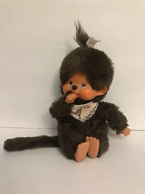 Vintage 1974 MONCHHICHI  Sekiguchi 7.75  Pink Bib Monkey Doll Plush Pacifier  • $20