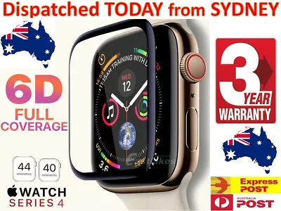 $5.95 • Buy For Apple Watch 6 5 / 4 44 & 40 Mm Curved Tempered Glass FULL Screen Protector 