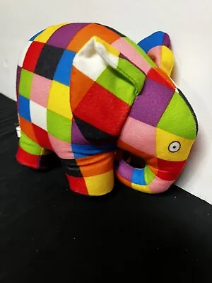 Elmer The Patchwork Elephant Soft Plush Stuffed Animal David McKee 6  Tall 1993 • $11.95