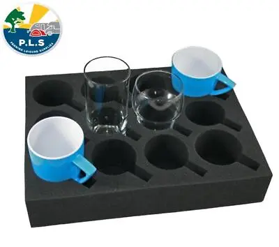 HABA Florence Foam Cup Glass Mug Holder Storage 330mm X 245mm X 60mm Black MI303 • £13.49