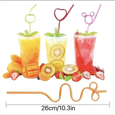 3 X Silly Straws Party Cocktail Kids Adults Curly Bendy Drinking Coloured Bag • £2.99