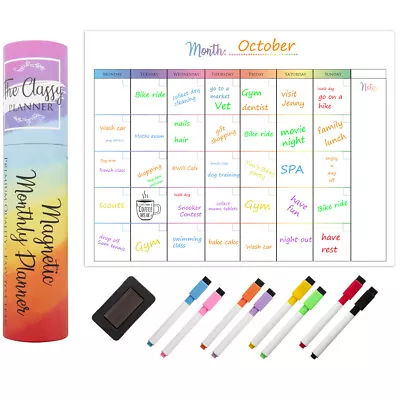 Monthly Planner Whiteboard A3 Magnetic Whiteboard For Fridge Dry Wipe • £12.99