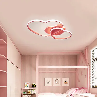 $52.25 • Buy LED Modern Acrylic Ceiling Light Pink Heart-Shaped Chandelier Pendant Lamp