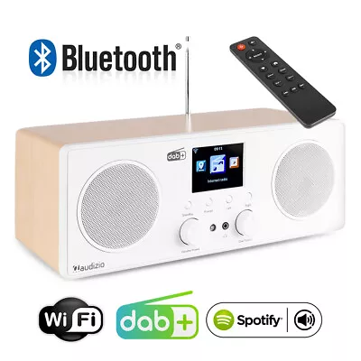 Audizio 102.231 Bari Internet Radio Stereo Speaker DAB WiFi Bluetooth White • £100.99