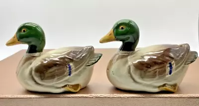 Vintage Otagiri Mallard Duck Salt & Pepper Shakers Hand Crafted Japan Ceramic • $12