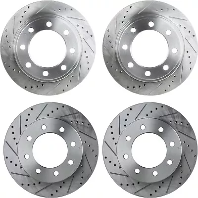 Front Rear Drilled Slotted Disc Brake Rotors For 2006-2008 Dodge Ram 1500 RWD • $282.01