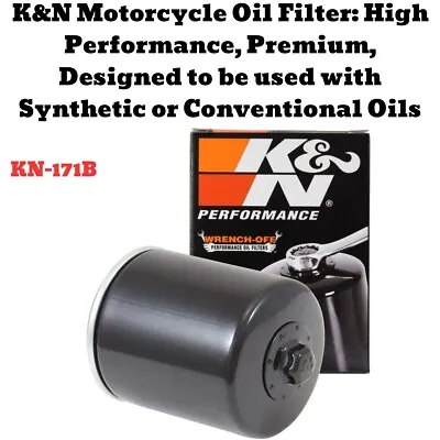 K&N Motorcycle Oil Filter: Fits Select Harely Davidson Motorcycles KN-171B • $25.36