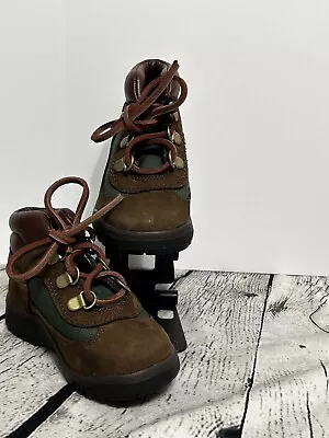 Timberland Toddler Size 8C Brown Nubuck/Olive Leather Field Boots TB016837 242 • $7.01