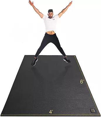 Gxmmat Large Exercise Mat 6'x4'x7mm Thick Workout Mats For Home Gym Flooring • $131.96