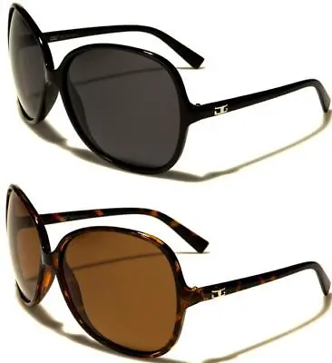 Designer Polarized Oversized Sunglasses Cg Retro Black Big Large Ladies Womens • £14.99