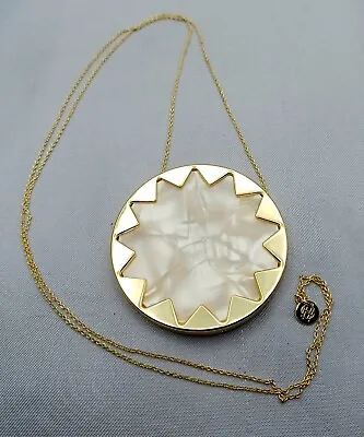 House Of Harlow Sunburst Pendant Pearl Like Textured Center Mirror Back 27” • $35.99