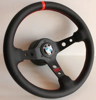 Steering Wheel Fits For BMW Deep Dish Leather Racing E24 E28 E30 E32 E32 86-92 • $183.05