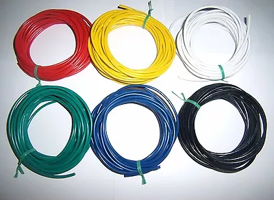$7.97 • Buy 30' 18 Gauge AWG Ga Black Red Yellow White Green Blue Car Alarm Primary Wire 12V