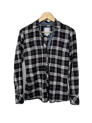 S.Oliver Womens Shirt Plaid Cotton Open Collar Regular Fit Long Sleeve Size UK 8 • $17.39