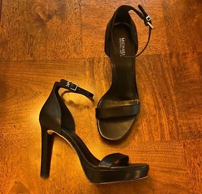 Michael Kors Platform Sandal Ankle Strap Black 7 Perfect Condition  • $165