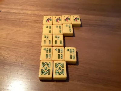 Mahjong Tiles 14 Vintage Bakelite Bams • $75