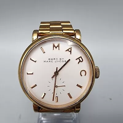 Marc By Marc Jacobs Baker Watch Women Rose Gold Tone White Dial 37mm New Battery • $15.99