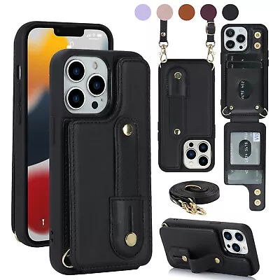 Leather Wallet Card Holder Case For IPhone 14 13 12 11 Pro Xs Max XR 6s 7 8 Plus • £8.83