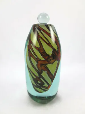 Mdina Maltese Art Glass Perfume Bottle Earthtones Earth Pattern Michael Harris • $74.99