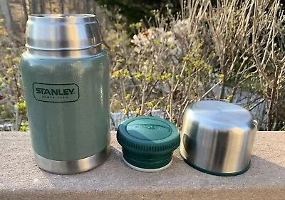 Stanley Classic Food Jar 24oz Vacuum Thermos Camping Hot/Cold Hammertone Green • $20