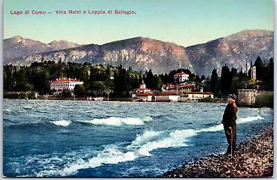 VINTAGE POSTCARD VILLA MEIZI & THE BALLAGIO VIEW AT LAKE COMO ITALY 1910s • $9.99