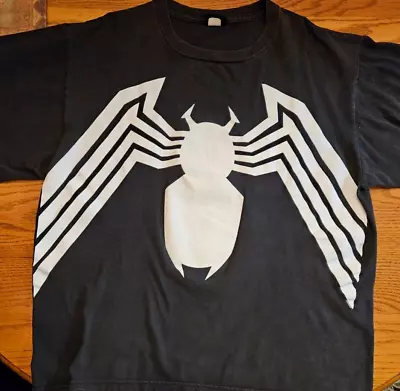 Vintage Venom Logo Black T-Shirt Marvel Double Stitch Mad Engine • $9.99