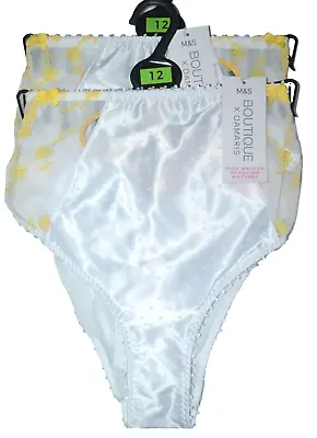 M&s Boutique X Damaris High Waisted Brazilian Knickers 2 Pair Size 12 - Bnwt • £12.99