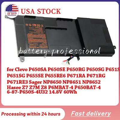 Genuine P650BAT-4 Battery For Clevo P671RA P671RG Hasee Z7 Z7M Z8 Sager SNP8651 • $69.99