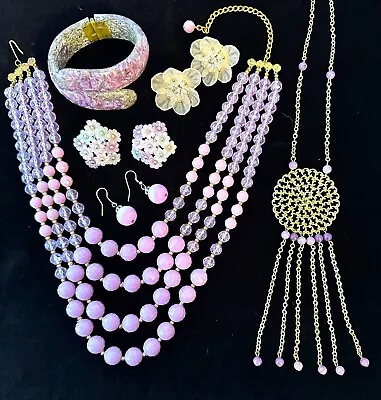 Fantastic Plastics Vintage Jewelry Lot West Germany - Seashell Lucite Clamper ++ • $36