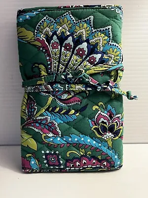 VERA BRADLEY All Wrapped Up Jewelry Roll Travel Case - Emerald Paisley Green • $17