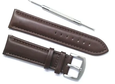 24mm Brown Leather Replacement Men Watch Strap With Tool - Invicta Lupah 24 • $14.20