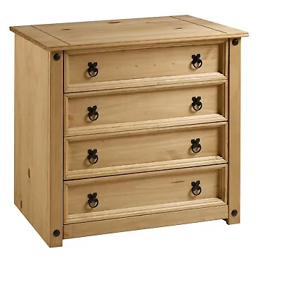 £79.99 • Buy Corona Chest Of Drawers Rustic 4 Drawer Mexican Solid Pine By Mercers Furniture®