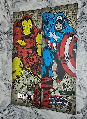MARVEL Avengers Prints Wall Art Picture Iron Man & Captain America 81x27cm • £12.95