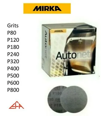 £7.49 • Buy Mirka Autonet 150mm Sanding Discs 10/25/50 DA Discs - MIXED GRIT AVAILABLE