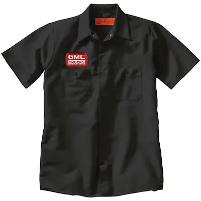 GMC TRUCKS Embroidered PATCH + Mechanic WORK SHIRT Button Up Trucking Petroliana • $29.99