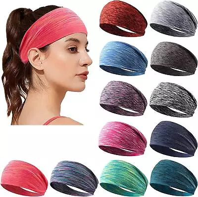 Men Women Sports Headband Yoga Gym Sweatband Hair Bands Head Prevent Sweat Band • £3.29