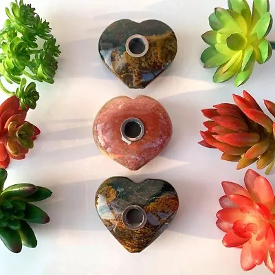 Natural Quartz Crystal Smoking Pipe Heart Shape Rock Reiki Healing Stone • $13.99