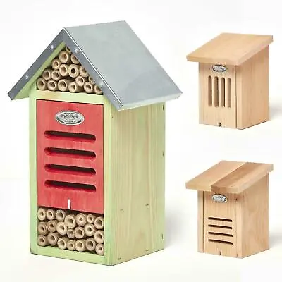 Hanging Wooden Butterfly Ladybird House Insect Hotel For Garden Fence & Trees • £20.99