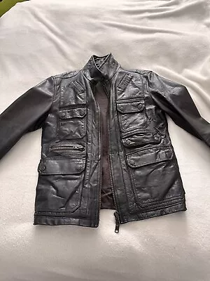 All Saints Men’s Leather Jacket Medium • £50