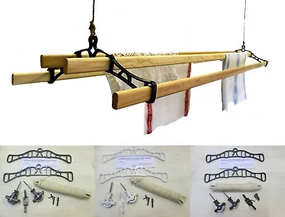 £79.99 • Buy 4 LATH Victorian Kitchen Ceiling Pulley Clothes Horse Airer Dryer Rack Laundry 
