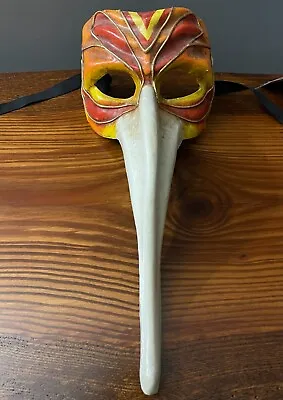 Venetian Carnival Zanni Long Nose Masquerade Ball Mardi Gras Mask Handmade Italy • $119.99